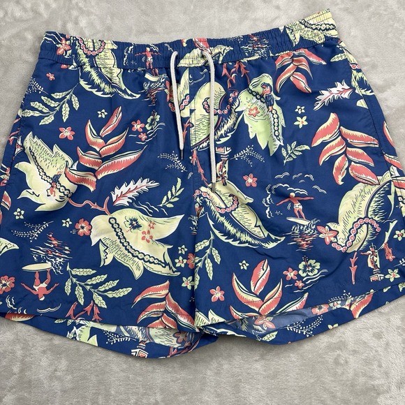 Polo‎ Ralph Lauren Floral Swim Trunks Blue Men's XXL - Picture 3 of 7